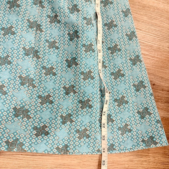 Vintage 60s 70s Checkaberry Mod Shift Dress Women’s Med Teal Blue Short Sleeve - Picture 6 of 7